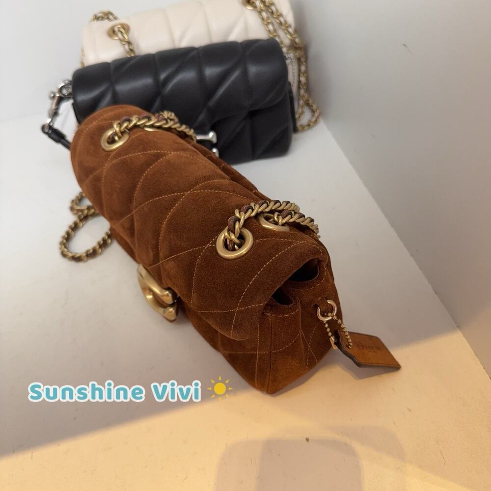NWT Coach Tabby Shoulder Bag 20 With Quilting In Suede CCK48 B4/WARM BROWN - Picture 3 of 10